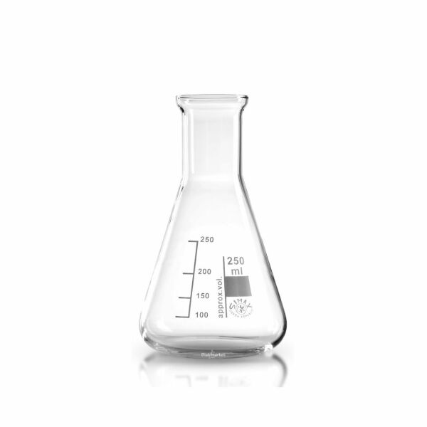 Simax Cam Erlen 250 ml - Erlenmeyer Flask Dar Boyunlu -  10 Adet Toptan