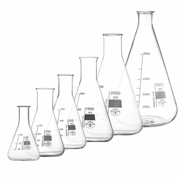 Simax Cam Erlen 250 ml - Erlenmeyer Flask Dar Boyunlu -  10 Adet Toptan