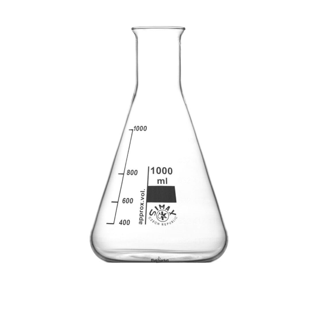 Simax Cam Erlen 1000 ml - Erlenmeyer Flask Dar Boyunlu