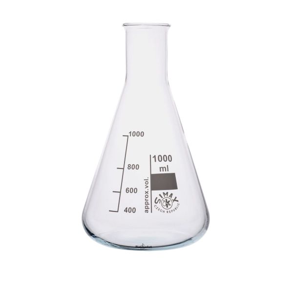Simax Cam Erlen 1000 ml - Erlenmeyer Flask Dar Boyunlu