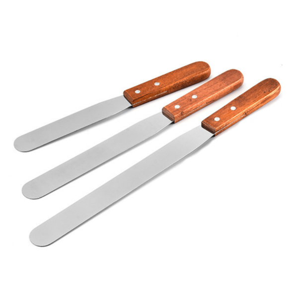 Borox Tahta Saplı Spatül Bıçak 20cm - Paslanmaz Spatula 12li
