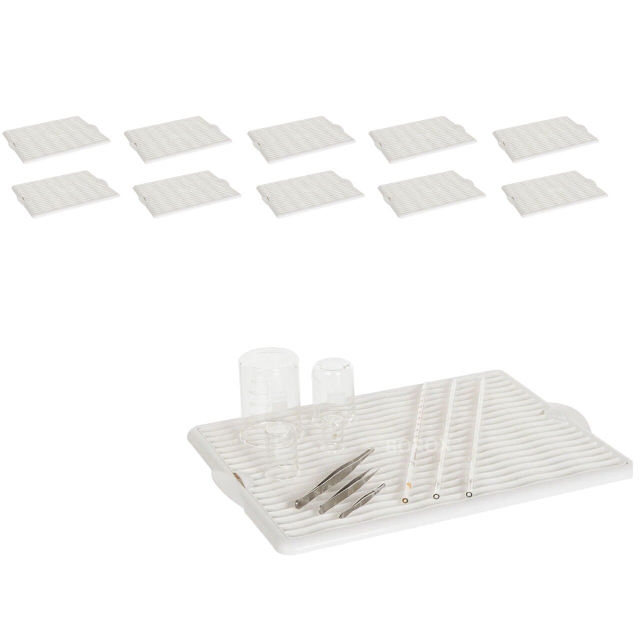 Borox Laboratuvar Kurutma Tepsisi - Bulaşık Sepeti 10 Adet