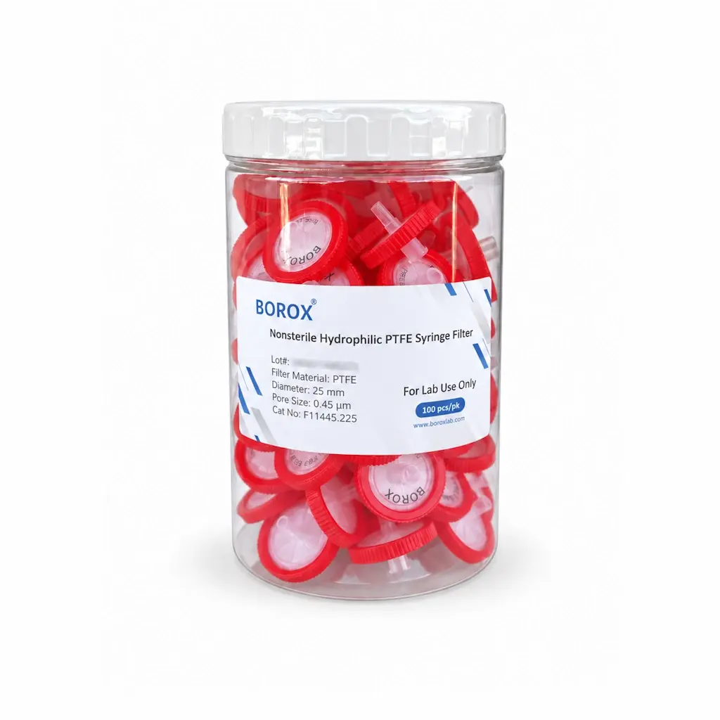 Borox Şırınga Filtre PTFE - Non Steril 0.45µm - Kırmızı - 100 Adet