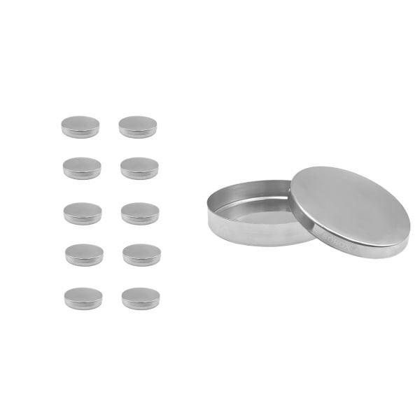 Borox Paslanmaz Çelik Petri Kabı 80mm - Petri Kutusu Kapaklı - 10 Adet Toptan