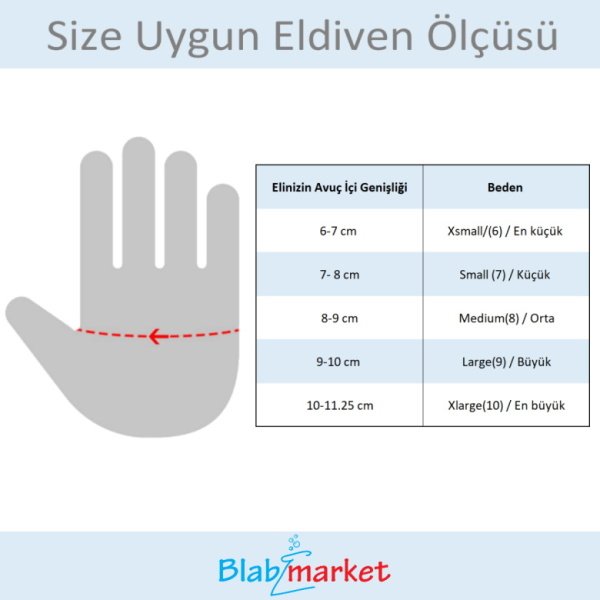 Lateks Eldiven M Beden - Pudrasız Latex Muayene Eldiveni