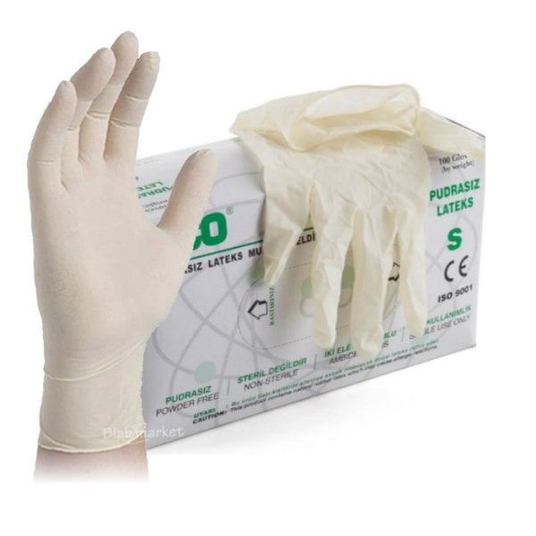 Lateks Eldiven S Beden - Pudrasız Latex Muayene Eldiveni