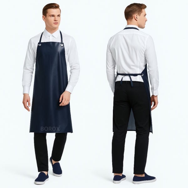 Borox Asit ve Kimyasal Önlüğü PVC Önlük Su Geçirmez Lacivert - 10 Adet Toptan