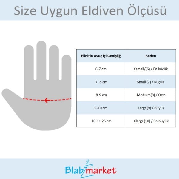 Lateks Eldiven XL Beden - Pudrasız Latex Muayene Eldiveni