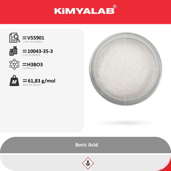 Kimyalab Borik Asit -Boric Acid 25 Kg-Koli Toptan