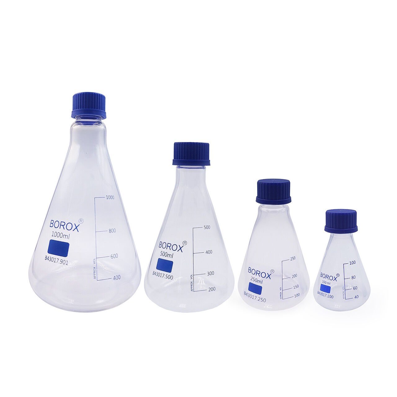 Borox Cam Erlen - Erlenmeyer Flask Vida Kapaklı - 4 Farklı Hacim