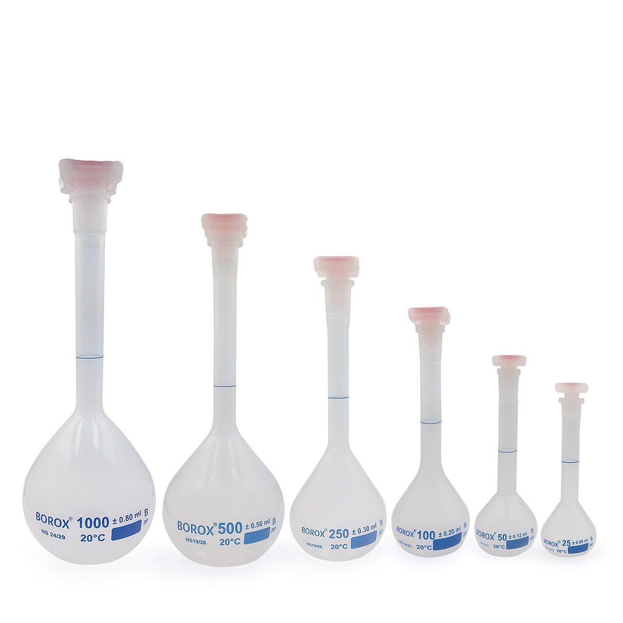 Borox Plastik Balon Joje - Plastik Kapaklı - Volumetrik Flask - 6 Farklı Hacim