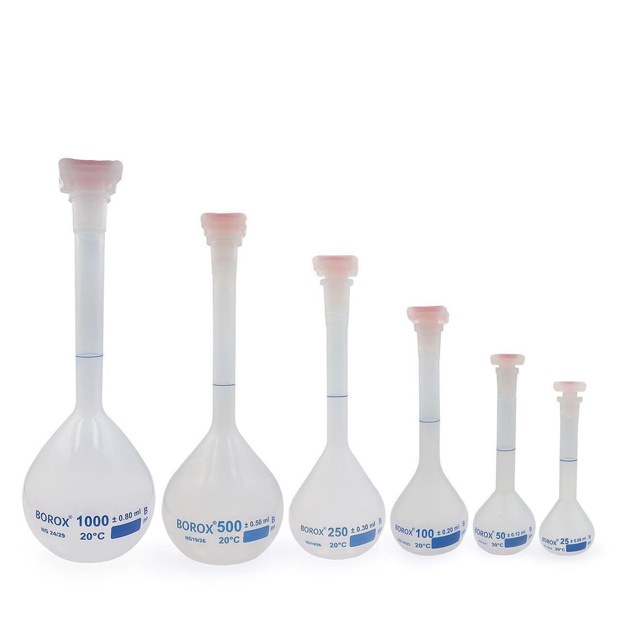 Borox Plastik Balon Joje - Plastik Kapaklı - Volumetrik Flask - 6 Farklı Hacim
