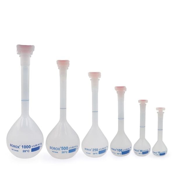 Borox Plastik Balon Joje - Plastik Kapaklı - Volumetrik Flask - 6 Farklı Hacim