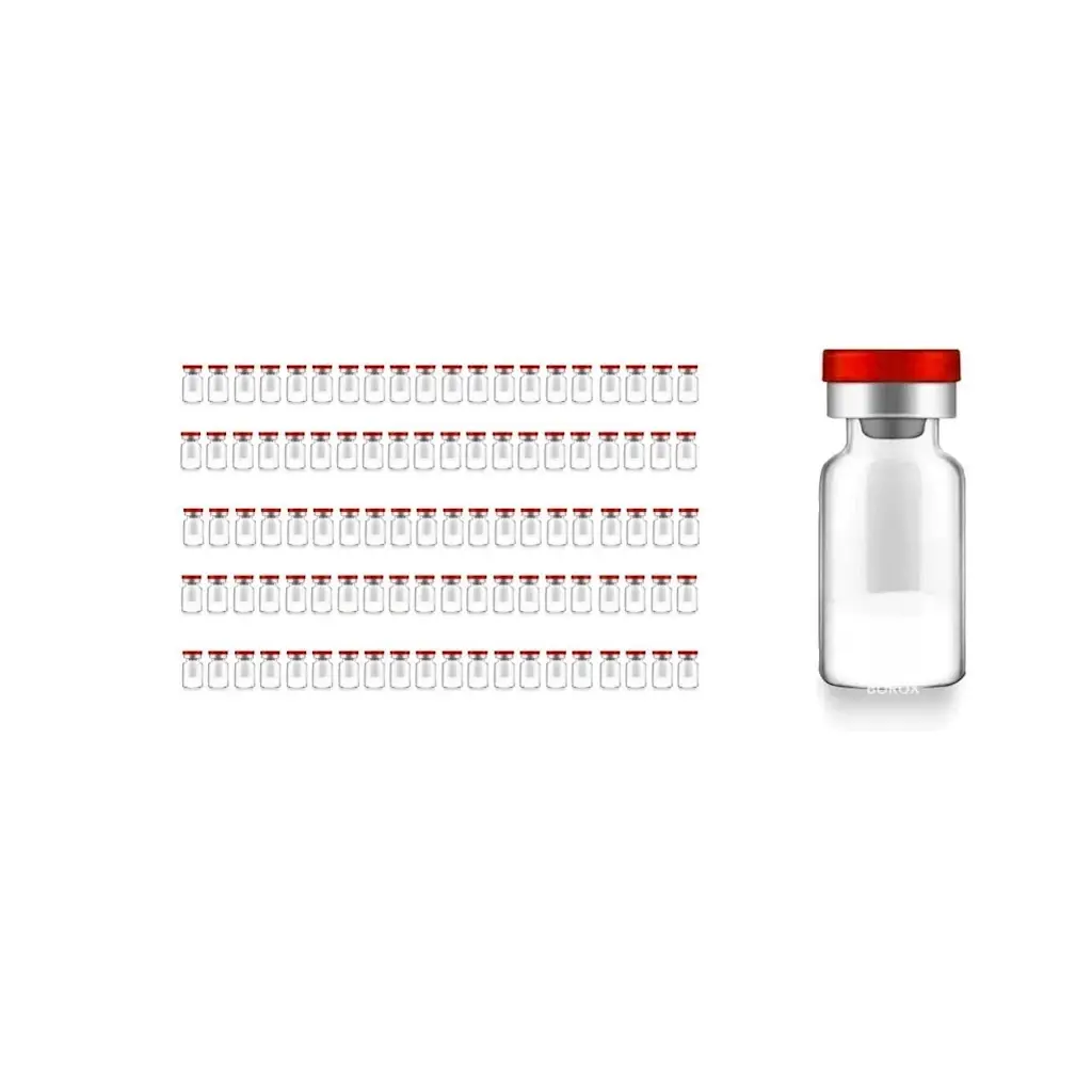 Borox Kapaklı Tıpalı Cam Şişe 10ml - Crimp Vial ND20 - Şeffaf - Dibi Düz - 100 Adet/Paket
