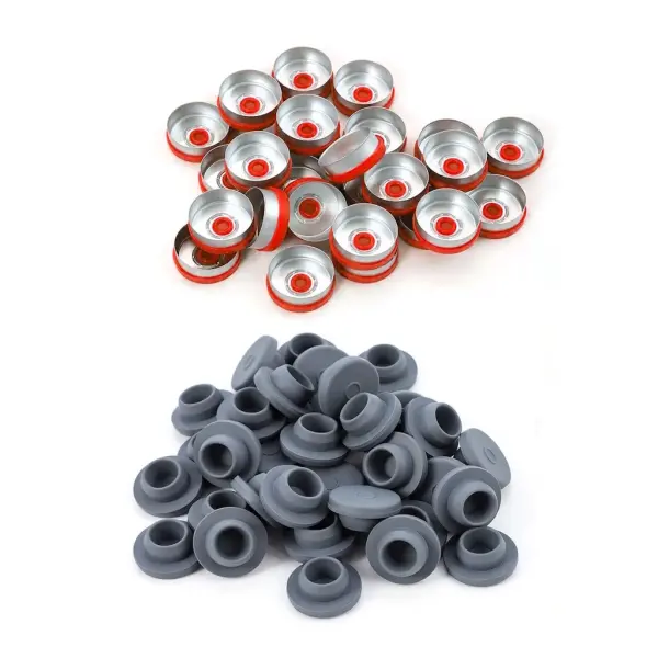 Borox Kapaklı Tıpalı Amber Cam Şişe 10ml - Crimp Vial ND20 - Dibi Düz - 100 Adet/Paket