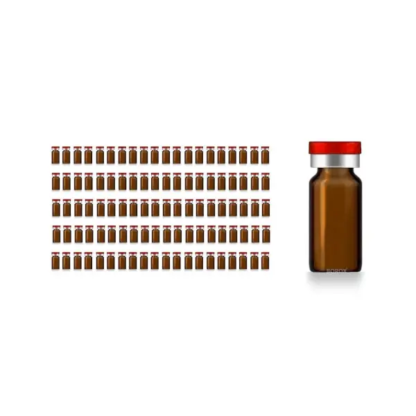Borox Kapaklı Tıpalı Amber Cam Şişe 10ml - Crimp Vial ND20 - Dibi Düz - 100 Adet/Paket
