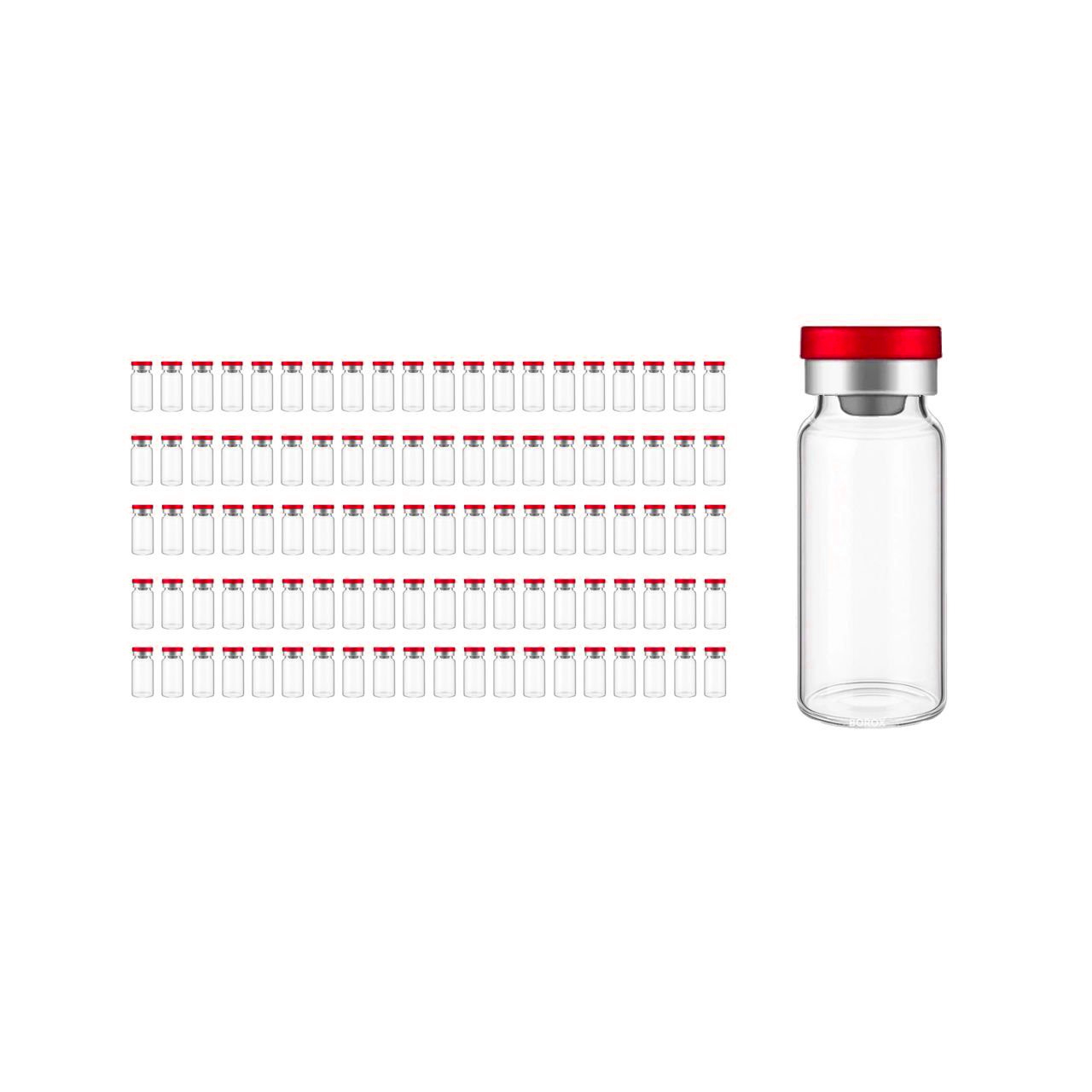 Borox Cam Vial 20 ml - Şeffaf - Crimp ND20 - 100 adet/paket