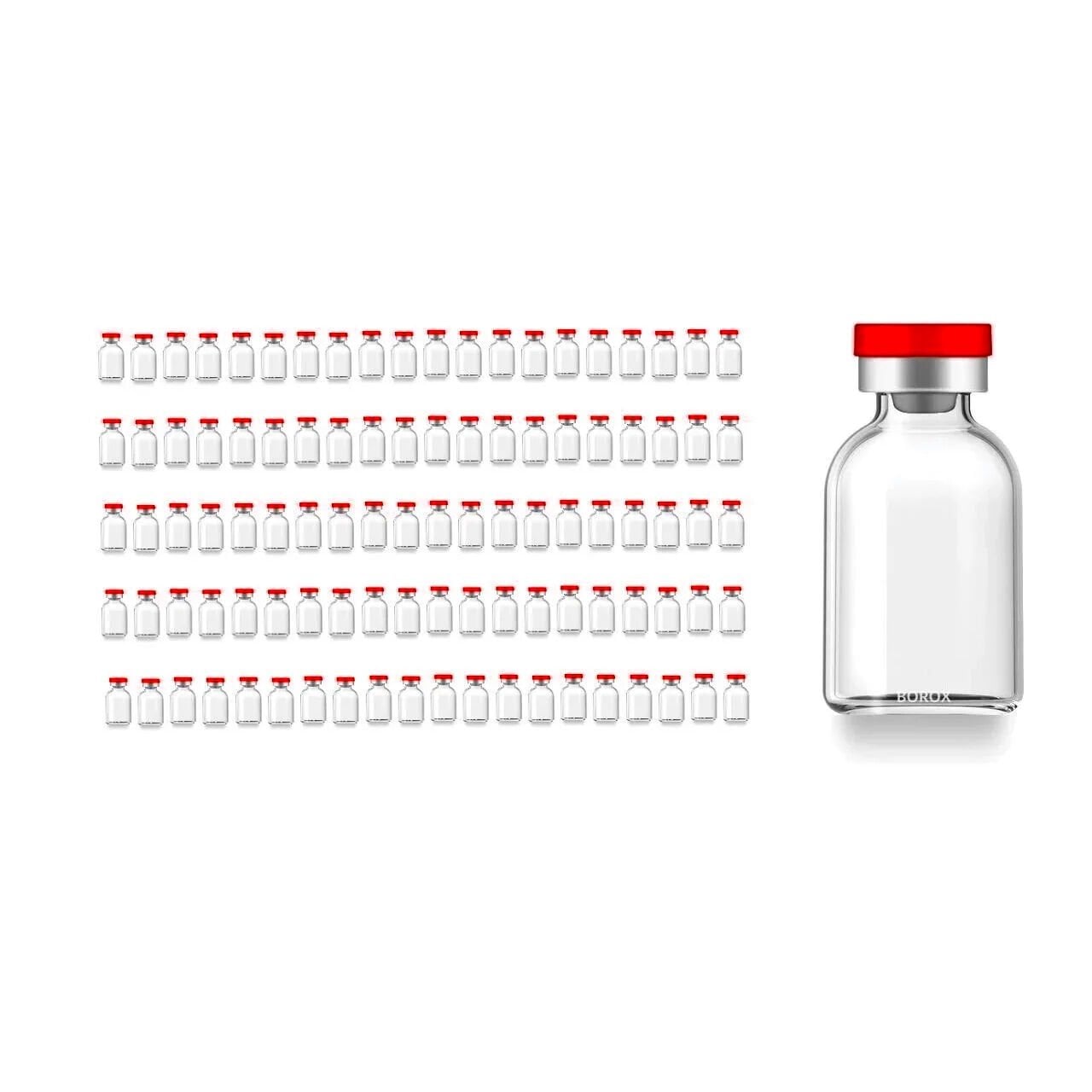 Borox Kapaklı Tıpalı Cam Şişe 25ml - Flakon Şişe 25cc - 100 Adet Toptan
