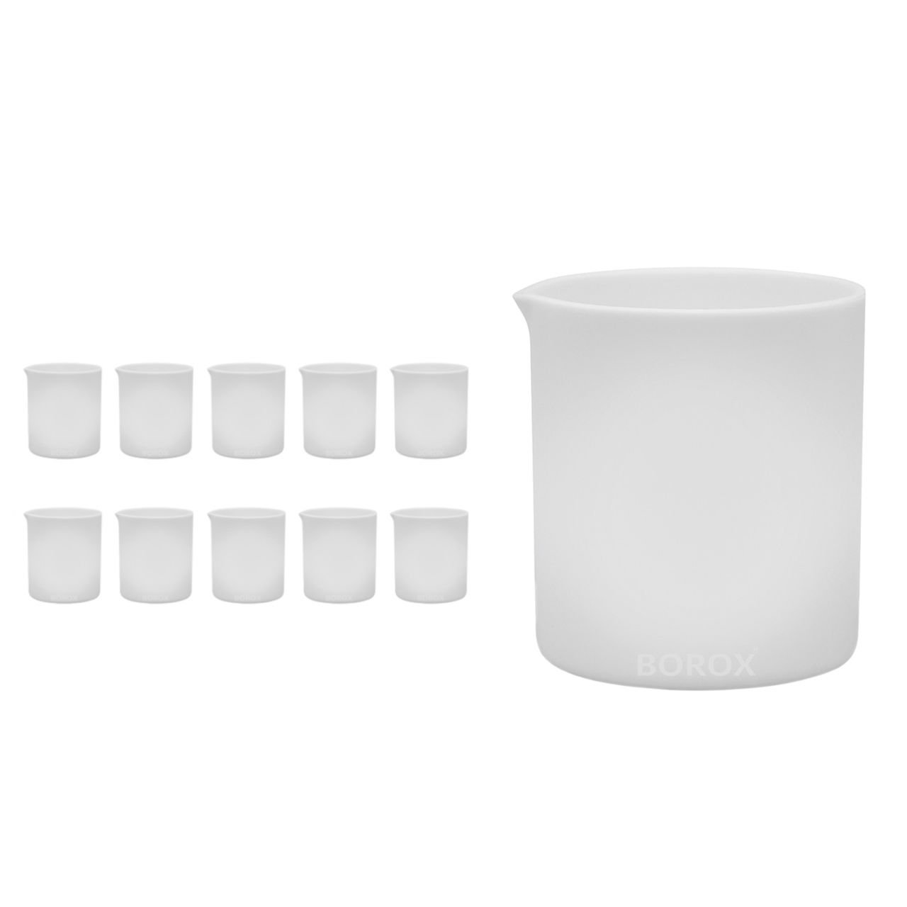 Teflon Beher 250 ml - PTFE Isıya Dayanıklı Beaker - 10 Adet