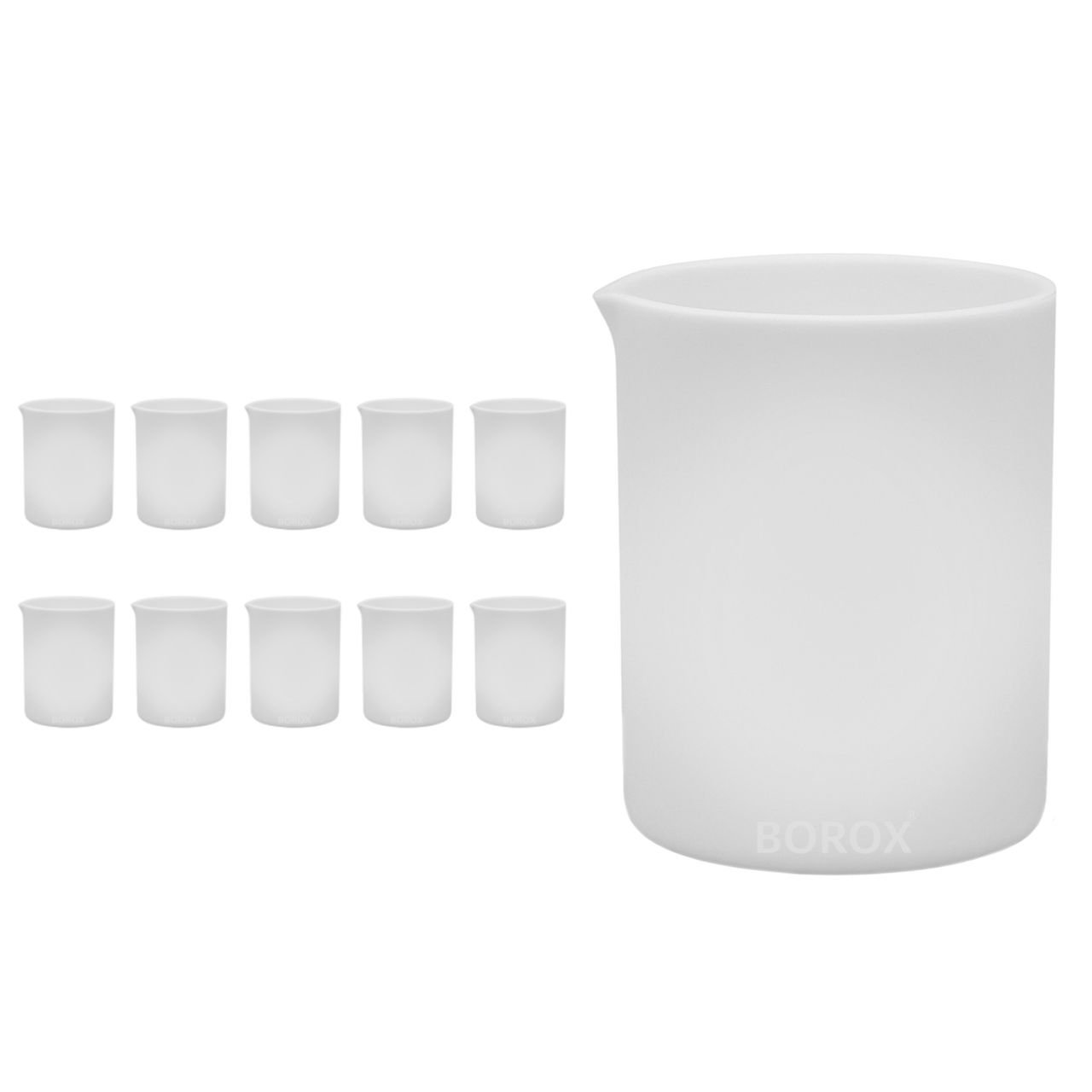 Teflon Beher 1000ml - PTFE Isıya Dayanıklı Beaker - 10 Adet