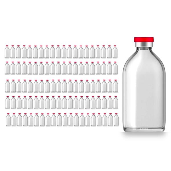 Borox Kapaklı Tıpalı Cam Şişe 100ml - Flakon Şişe - 100 Adet Toptan