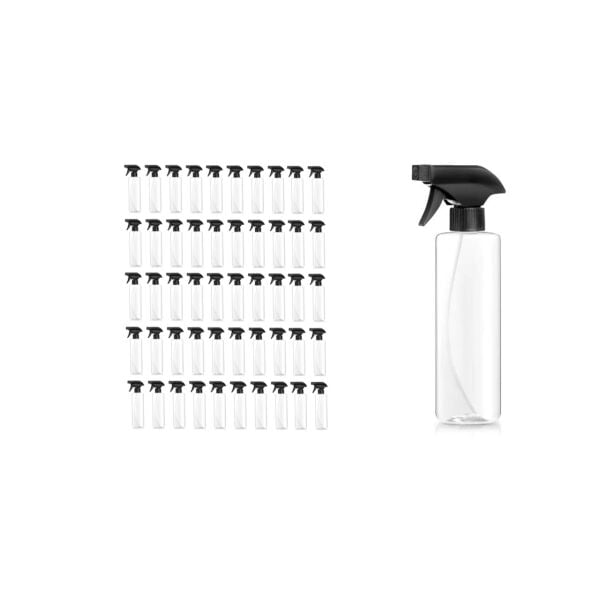 Borox Plastik Sprey Şişesi 400 ml - Şeffaf PP Spreyli Şişe - 50 Adet Toptan