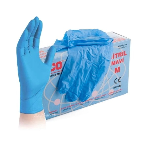 Nitril Eldiven Mavi - M Beden - Çok Amaçlı - Pudrasız