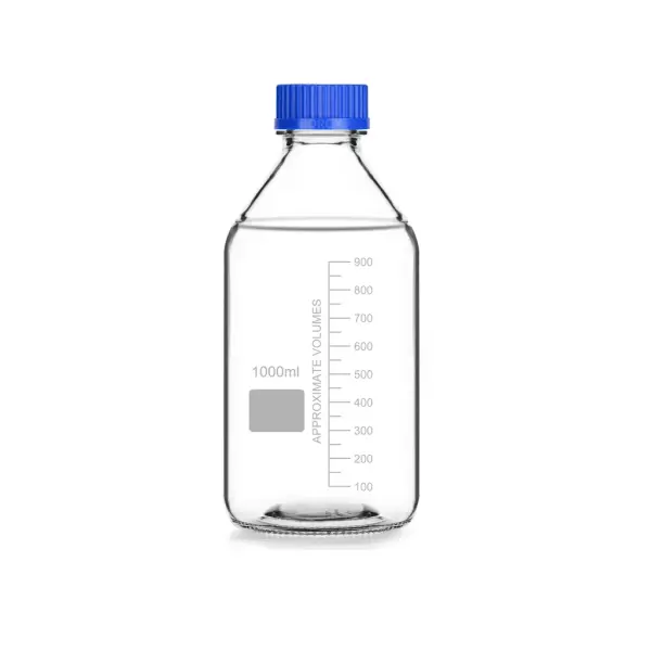 Borox Cam Şişe 1000ml - Vida Kapaklı Numune Şişesi - Otoklav Şişe - 12 Adet Toptan