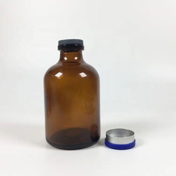 Borox Kapaklı Tıpalı Amber Cam Şişe 100ml - Flakon Şişe - 100 Adet Toptan
