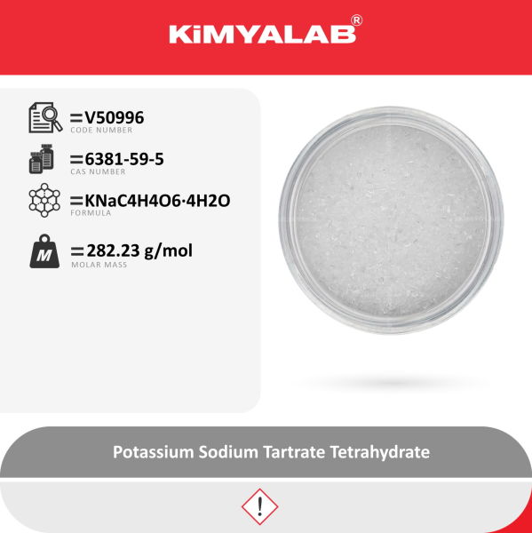 Kimyalab Potasyum Sodyum Tartarat 1Kg - Potassium Sodium Tartrate Tetrahydrate