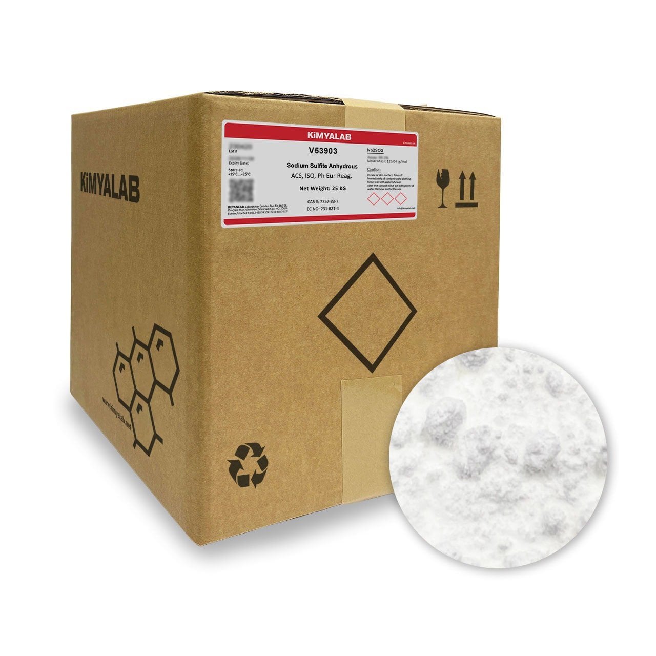 Kimyalab Sodyum Sülfit - Sodium Sulfite Anhydrous 25 Kg-Koli Toptan