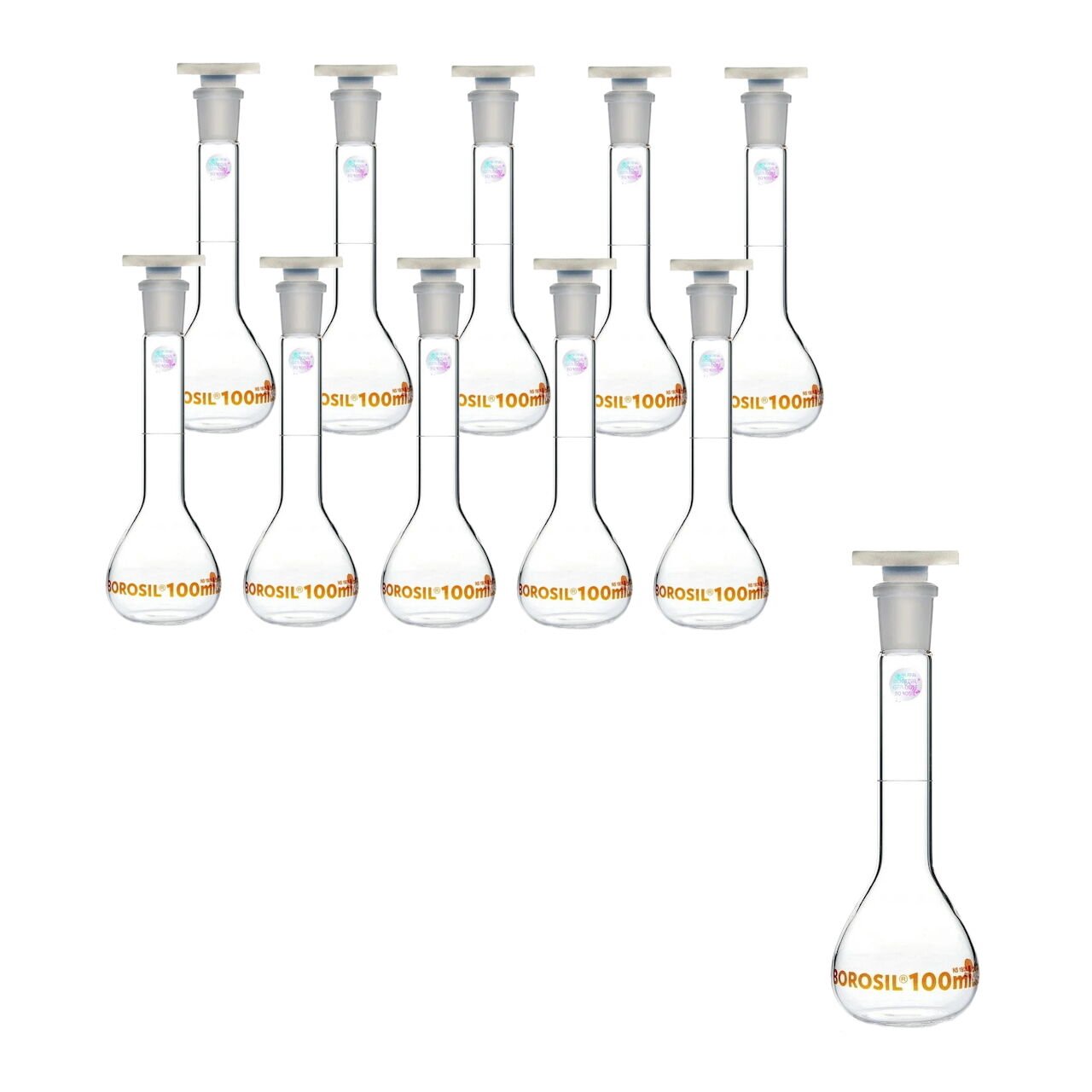 Borosil Cam Balon Joje 100ml - Plastik Tıpalı 10 Adet Toptan