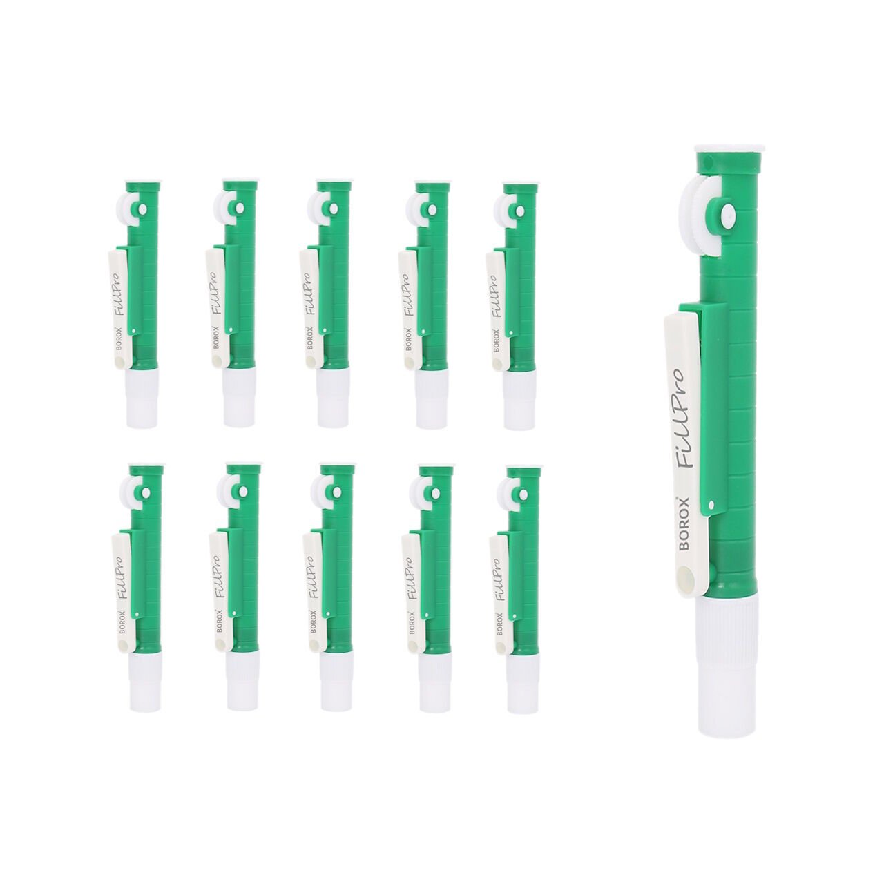 Borox FillPro Pipet Pompası 10 ml - Pipet Puarı - Pi-Pump - Yeşil - 10 Adet Toptan