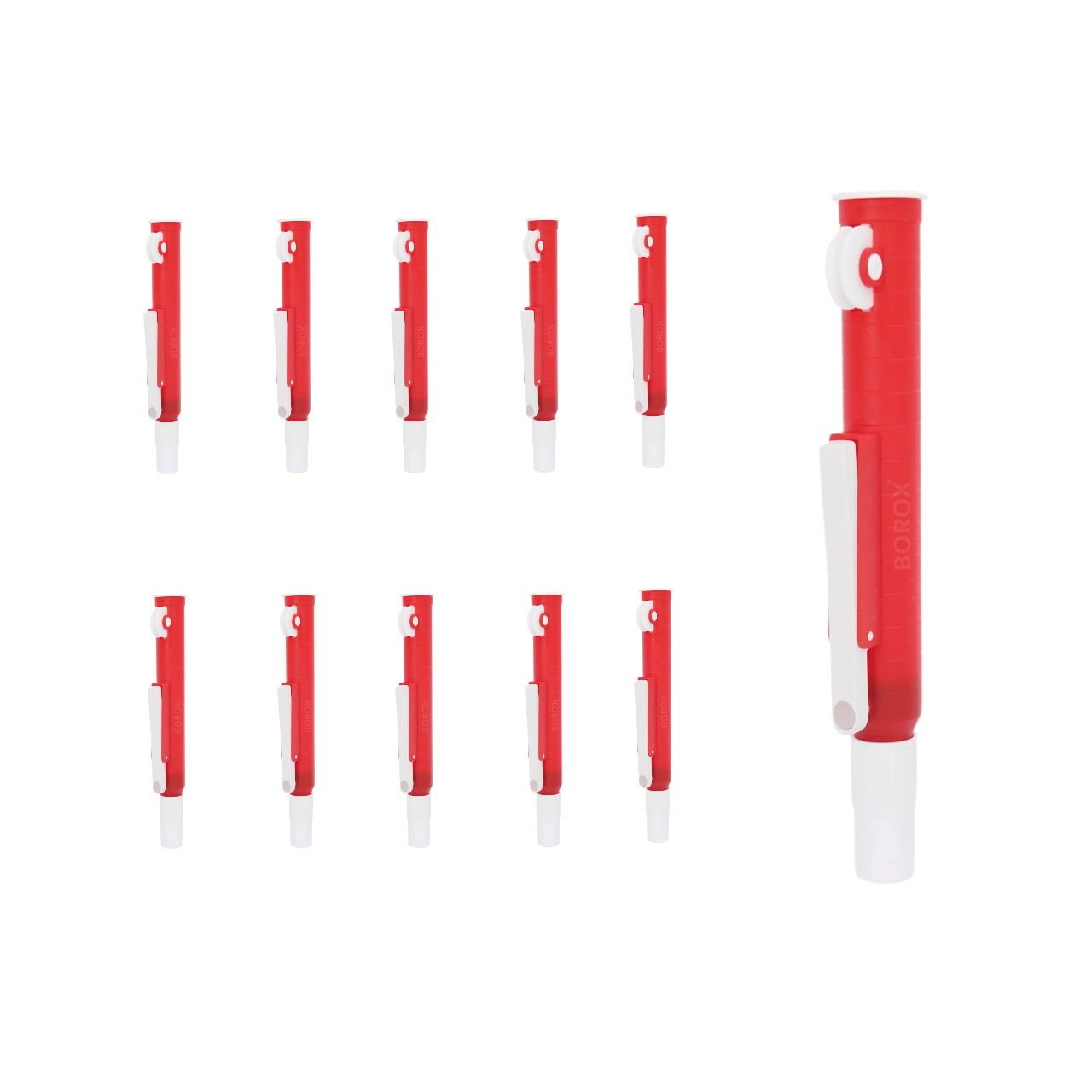Borox FillPro Pipet Pompası 25 ml - Pipet Puarı - Pi-Pump - Kırmızı - 10 Adet Toptan