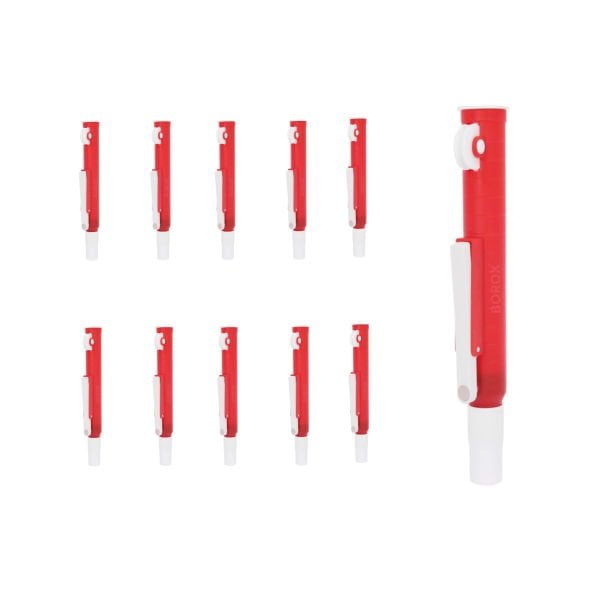 Borox FillPro Pipet Pompası 25 ml - Pipet Puarı - Pi-Pump - Kırmızı - 10 Adet Toptan