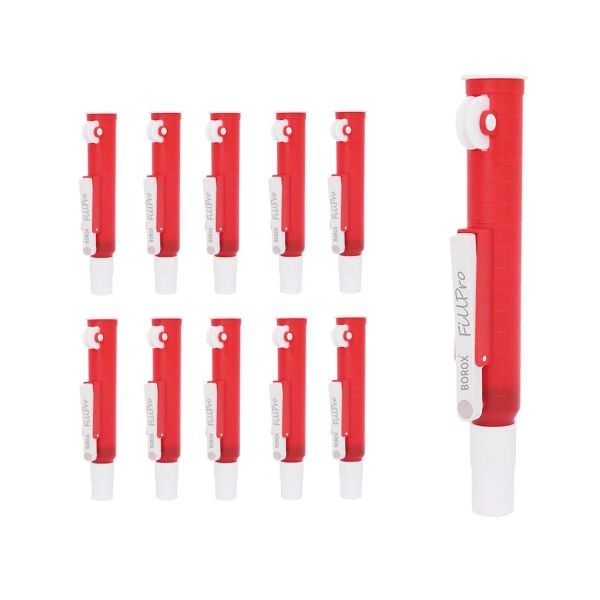 Borox FillPro Pipet Pompası 25 ml - Pipet Puarı - Pi-Pump - Kırmızı - 10 Adet Toptan