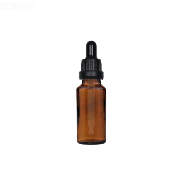 Borox Cam Damlatma Şişe 30ml - Amber Damlalıklı Şişe Kapaklı - 100 Adet Toptan