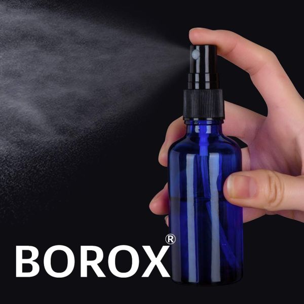 Borox Mavi Cam Sprey Şişesi 100 ml - Spreyli Kolonya Şişe - 100 Adet Toptan