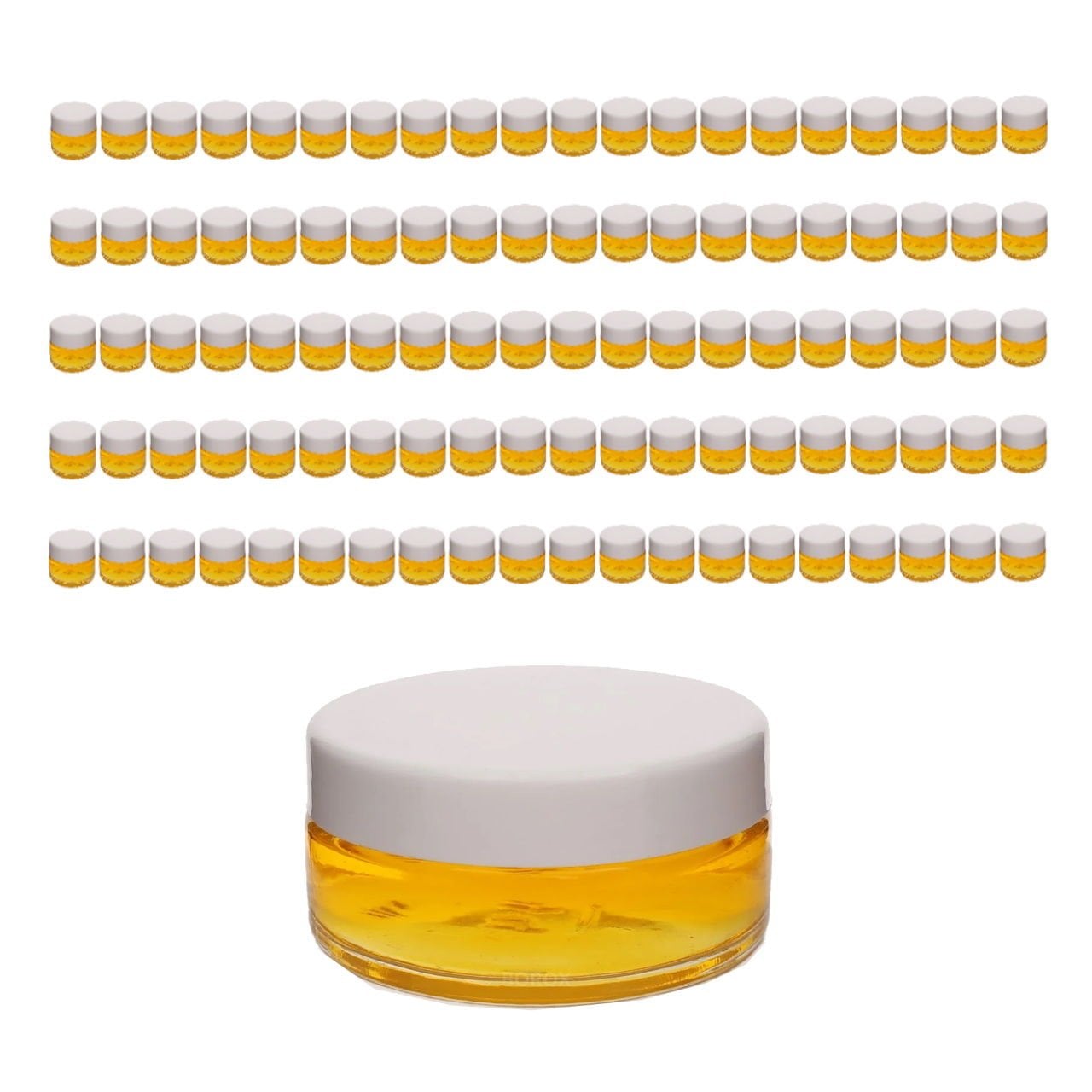 Borox Cam Şişe 50 ml - Krem Kavanoz 50 cc Kapaklı Şişe - 100 Adet Toptan