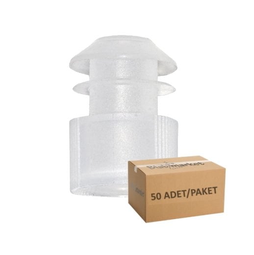 Deney Tüp Kapağı Beyaz - 16 mm Tüp İçin Kanatlı 50 Adet Tıpa
