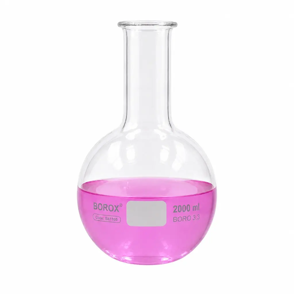Borox Cam Balon 2000 ml - Dibi Yuvarlak - Kaynatma Balonu