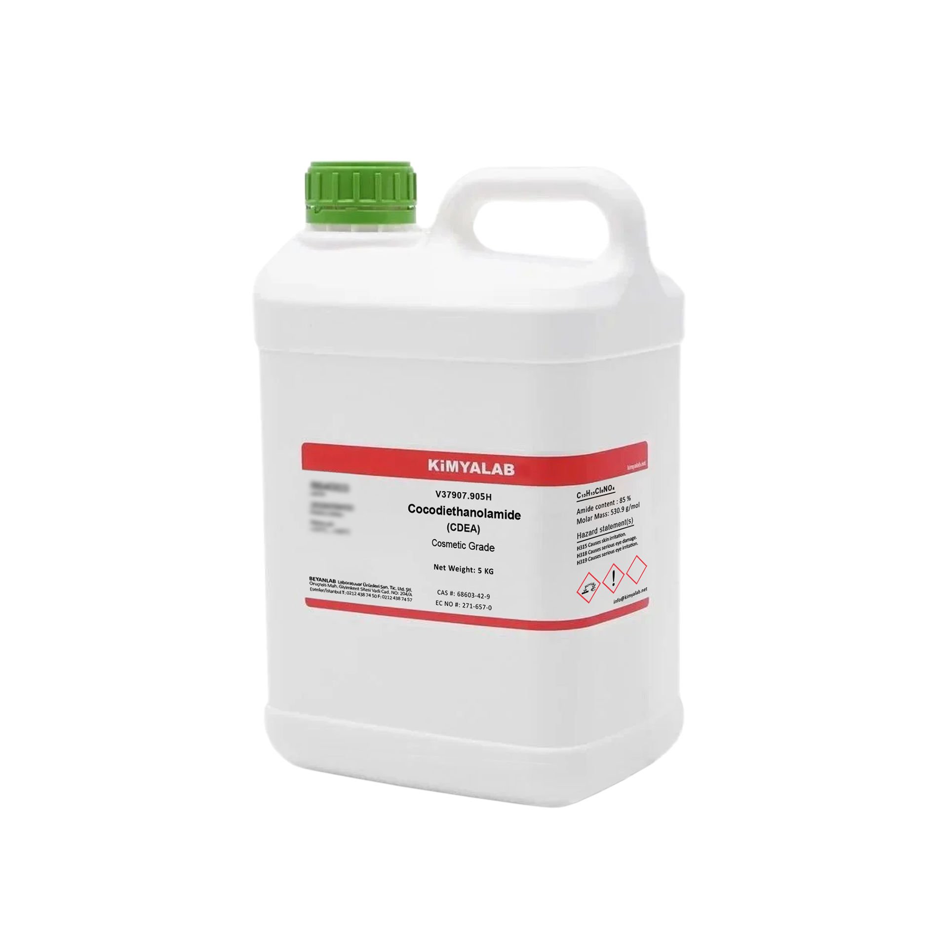 Kimyalab Kokamid DEA 5Kg - Kokomid - Cocodiethanolamid CDEA - Cocoamide DEA