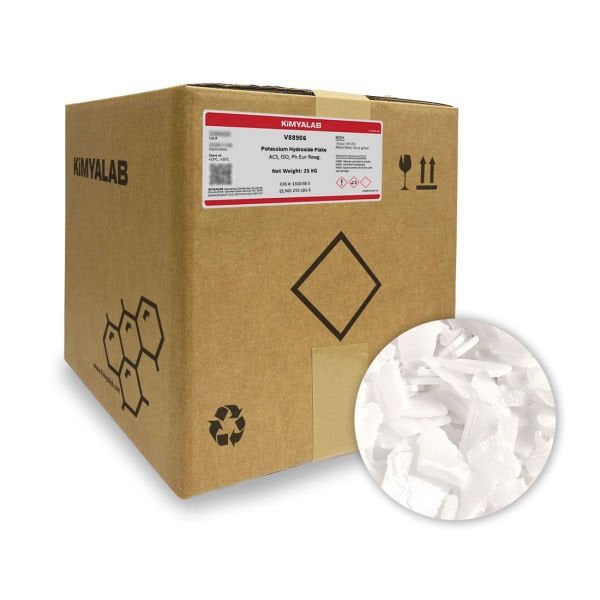 Kimyalab Potasyum Hidroksit - Potassium Hydroxide Flakes 25 Kg-Koli Toptan