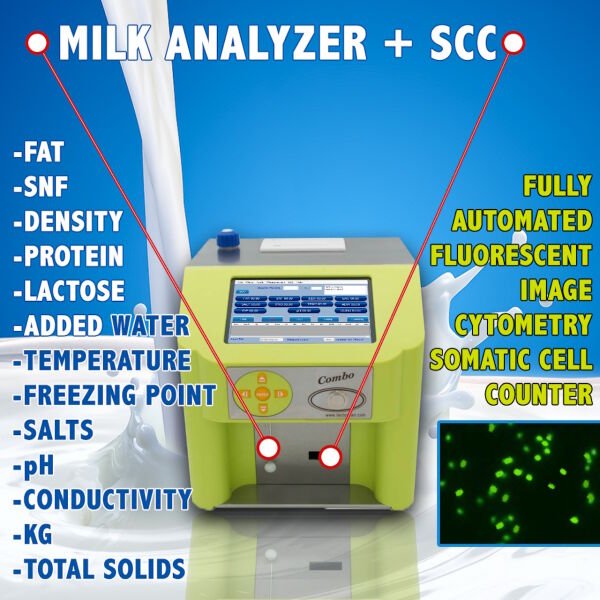 Lactoscan Combo Ultrasonik Süt Analiz Cihazı - Somatik Hücre Sayımı Özellikli - Dahili Yazıcılı Süt Analiz Cihazı