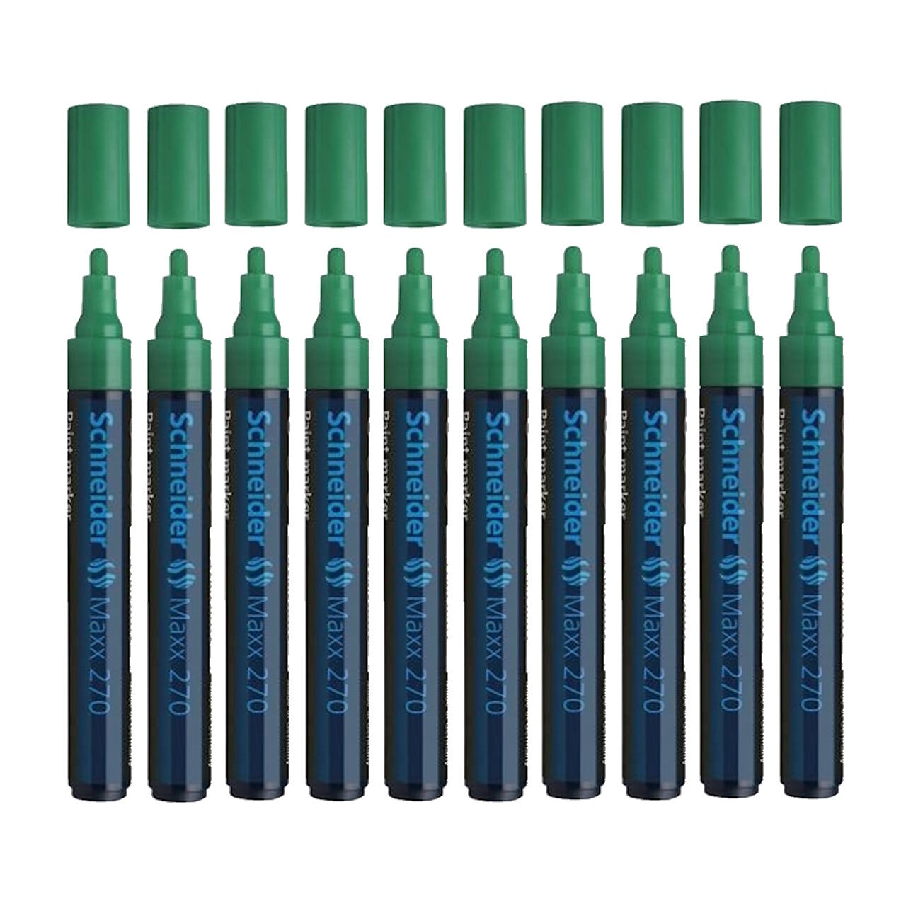 Schneider Maxx 270 Asetat Kalemi Yeşil - 1-3mm - Boya Markörü - Cam Kalemi 10 Adet Toptan