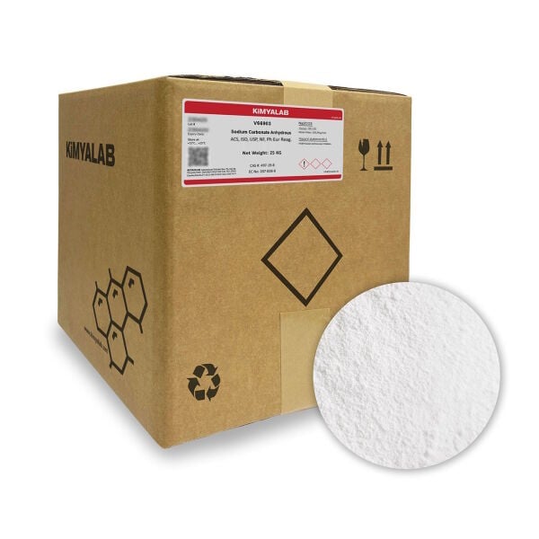 Kimyalab Sodyum Karbonat - Sodium Carbonate Anhydrous USP - 25 Kg-Koli Toptan