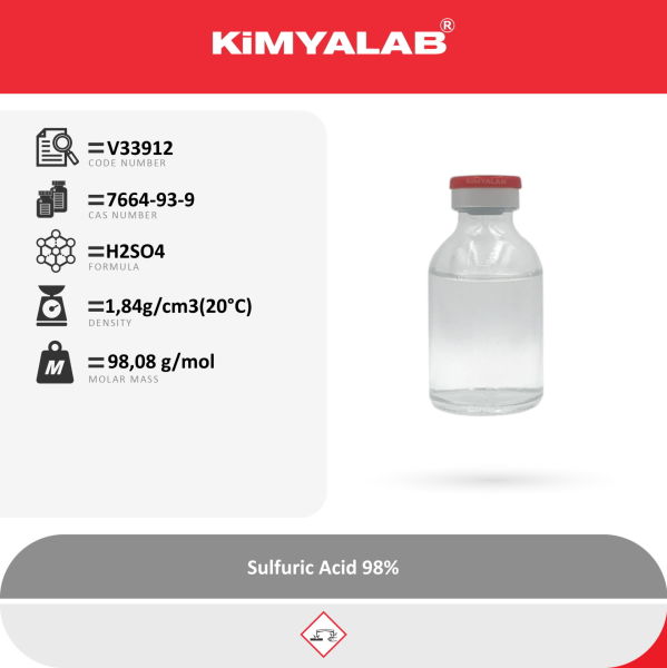 Kimyalab Sülfürik Asit %98 - Sulfuric Acid 2,5Lx4 - Koli Toptan - Sülfirik Asit