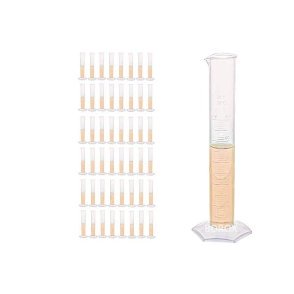 Borox Plastik Mezür 50 ml - Uzun form Kabartma Skala 48 Adet/Toptan