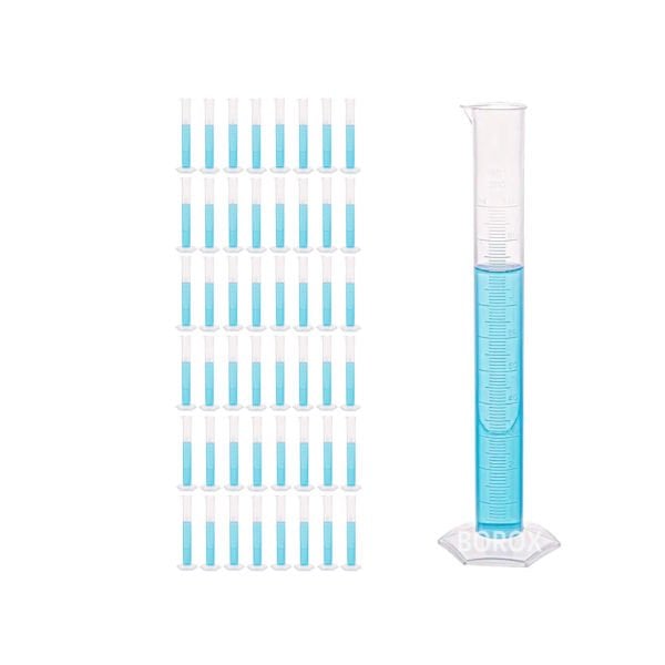 Borox Plastik Mezür 100ml - Uzun form Kabartma Skala 48 Adet Toptan