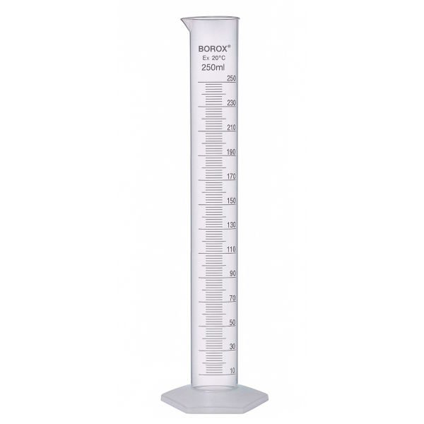 Borox Plastik Mezür 250ml - Uzun form Kabartma Skala 24 Adet Toptan